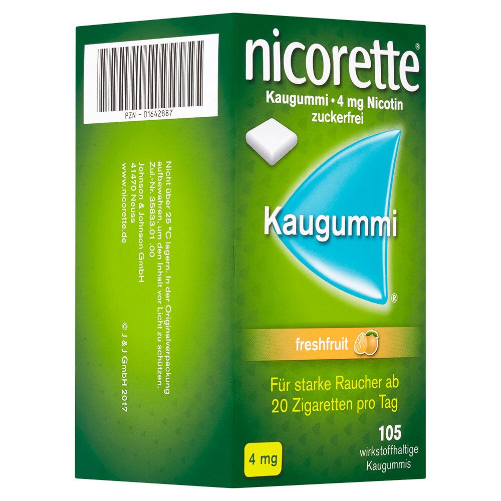 nicorette 4 mg Nikotinkaugummi freshfruit zum Rauchen aufhören