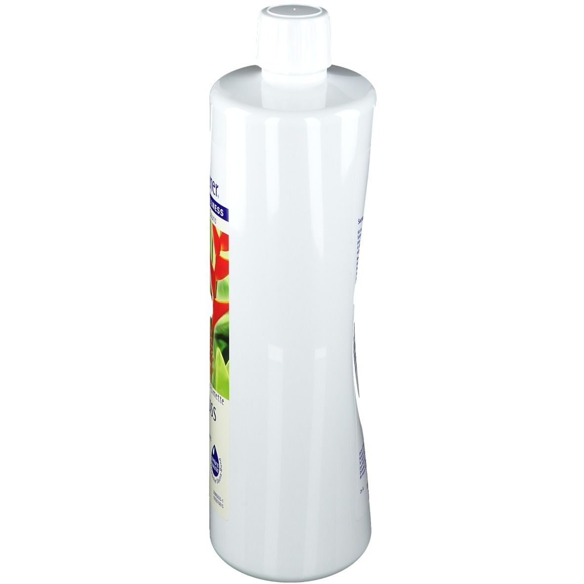 Flacon blanc, vue latérale. Étiquette partiellement visible. Marque : Spitzner Wellness Sauna.