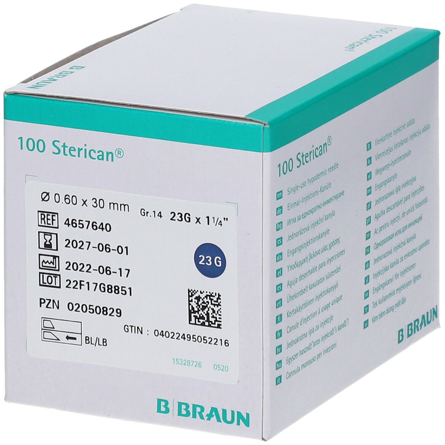 Sterican® Canule standard Gr. 14 G23 x 1 1/4 Zoll 0,60 x 30 mm blau