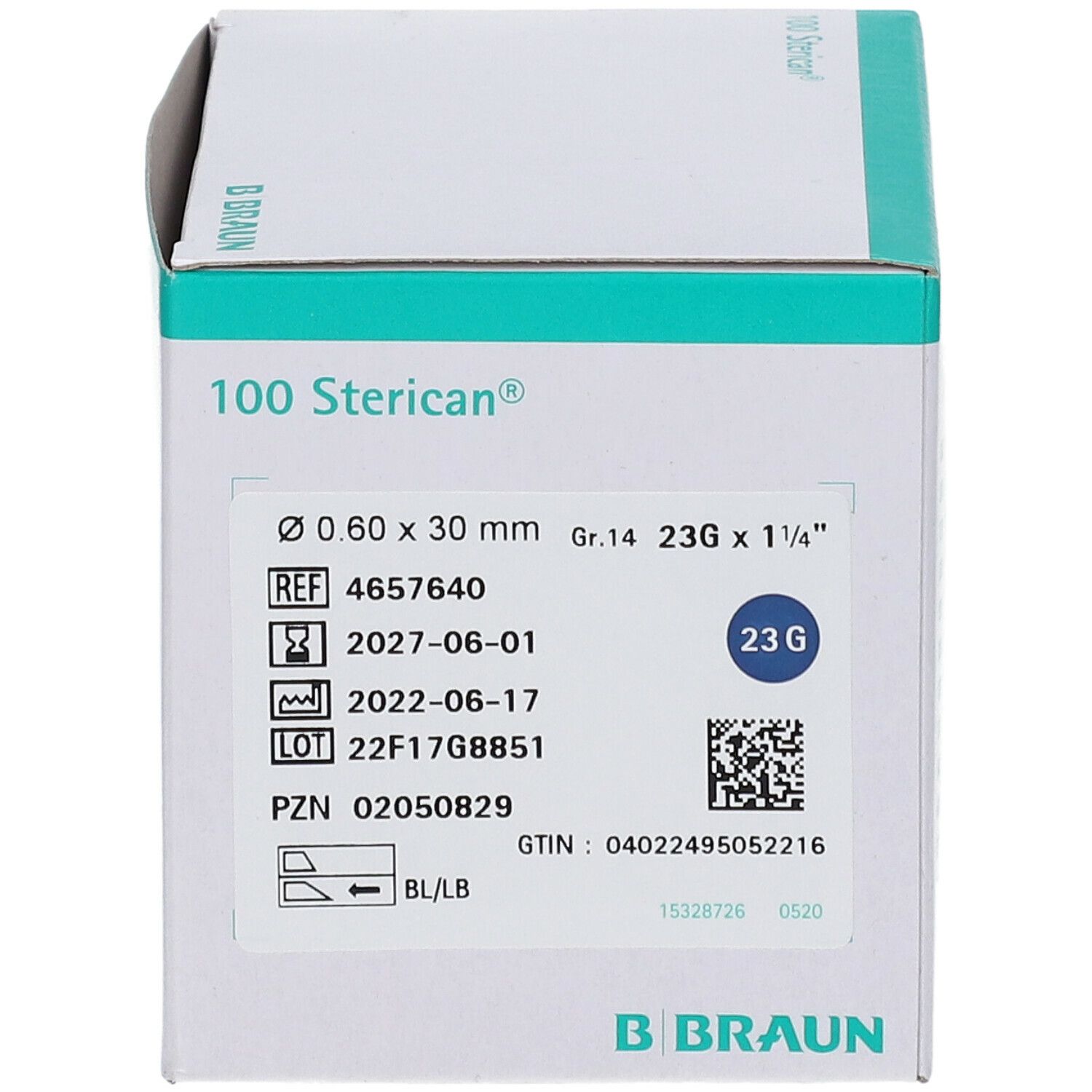 Sterican® Canule standard Gr. 14 G23 x 1 1/4 Zoll 0,60 x 30 mm blau