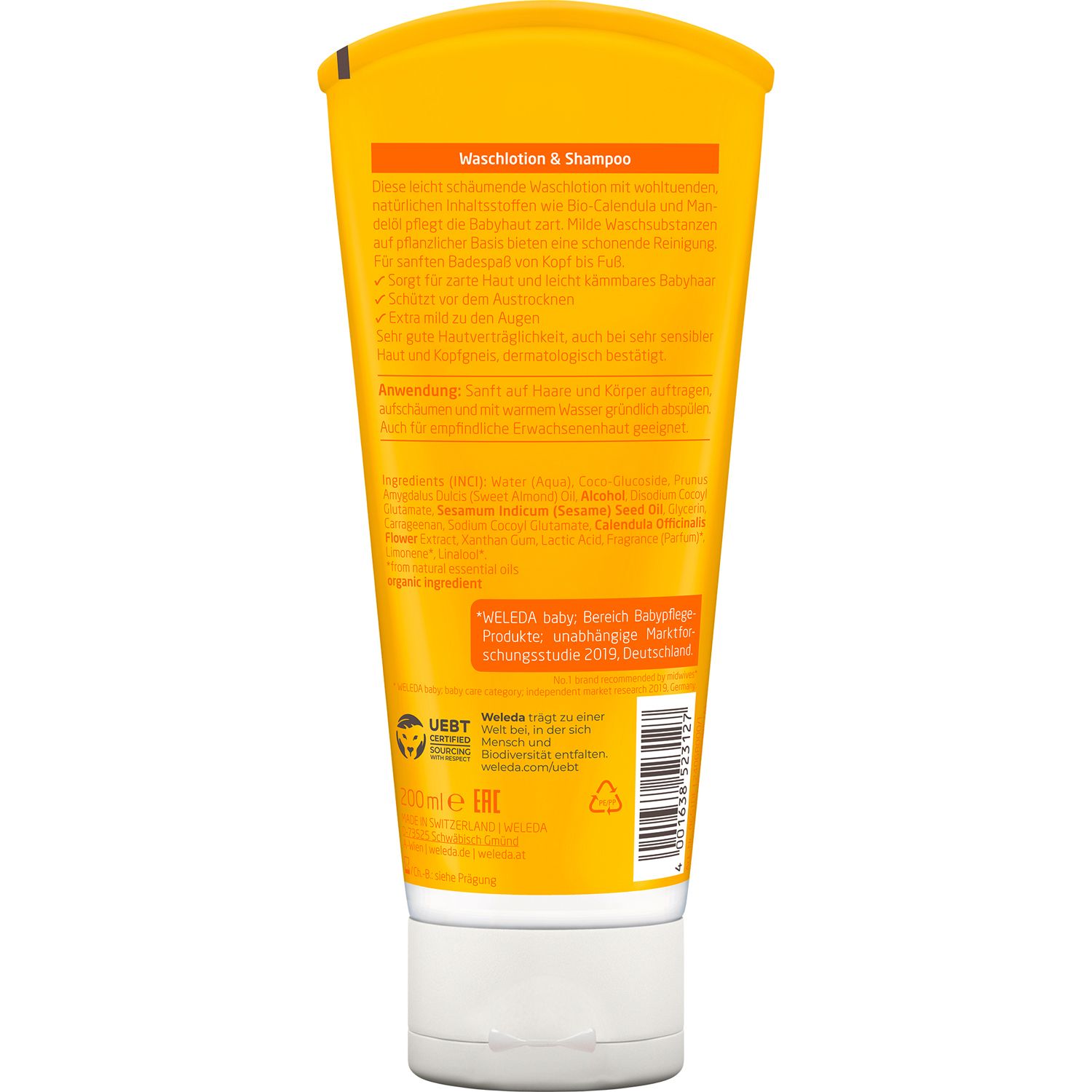 Weleda Baby Waschlotion & Shampoo Calendula - reinigt Haut & Haare schonend, mild zu den Augen