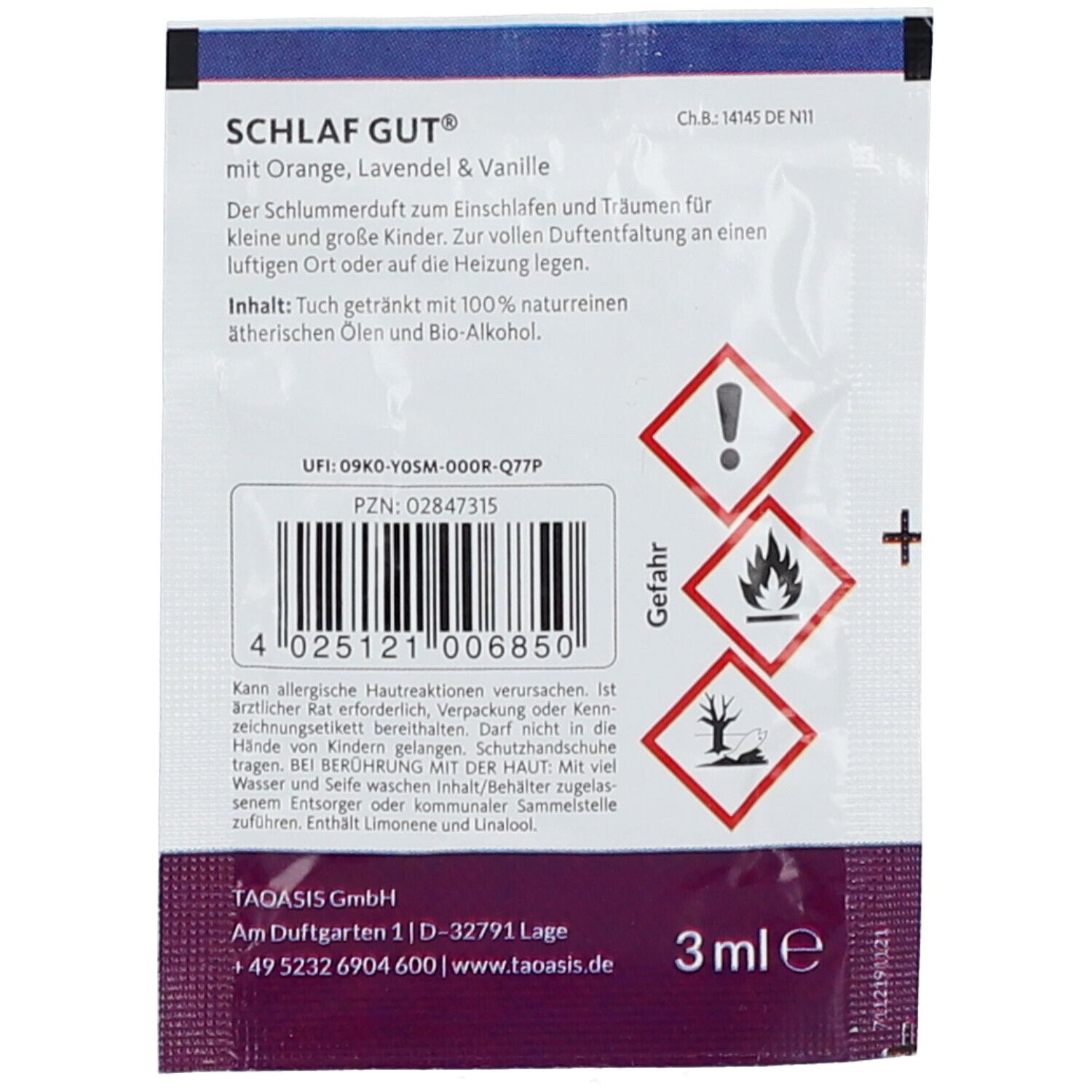 Schlaf gut Dufttuch