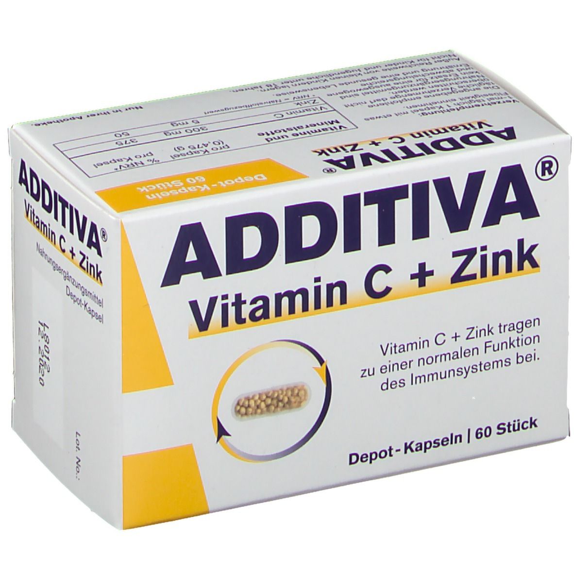 ADDITIVA® Vitamine C + Zinc Depot 300 mg capsules
