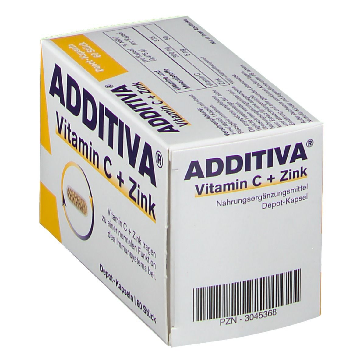 ADDITIVA® Vitamine C + Zinc Depot 300 mg capsules
