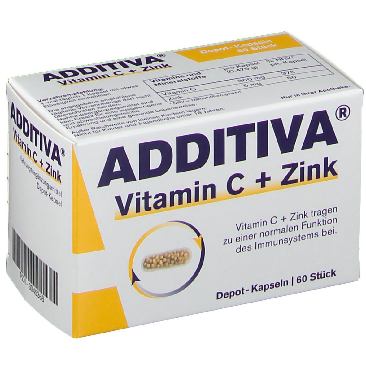 ADDITIVA® Vitamin C + Zink Depot 300 mg Kapseln