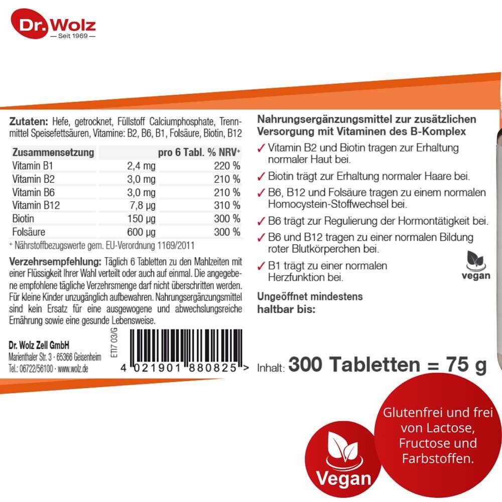DR.WOLZ Complexe B + biotine + acide folique