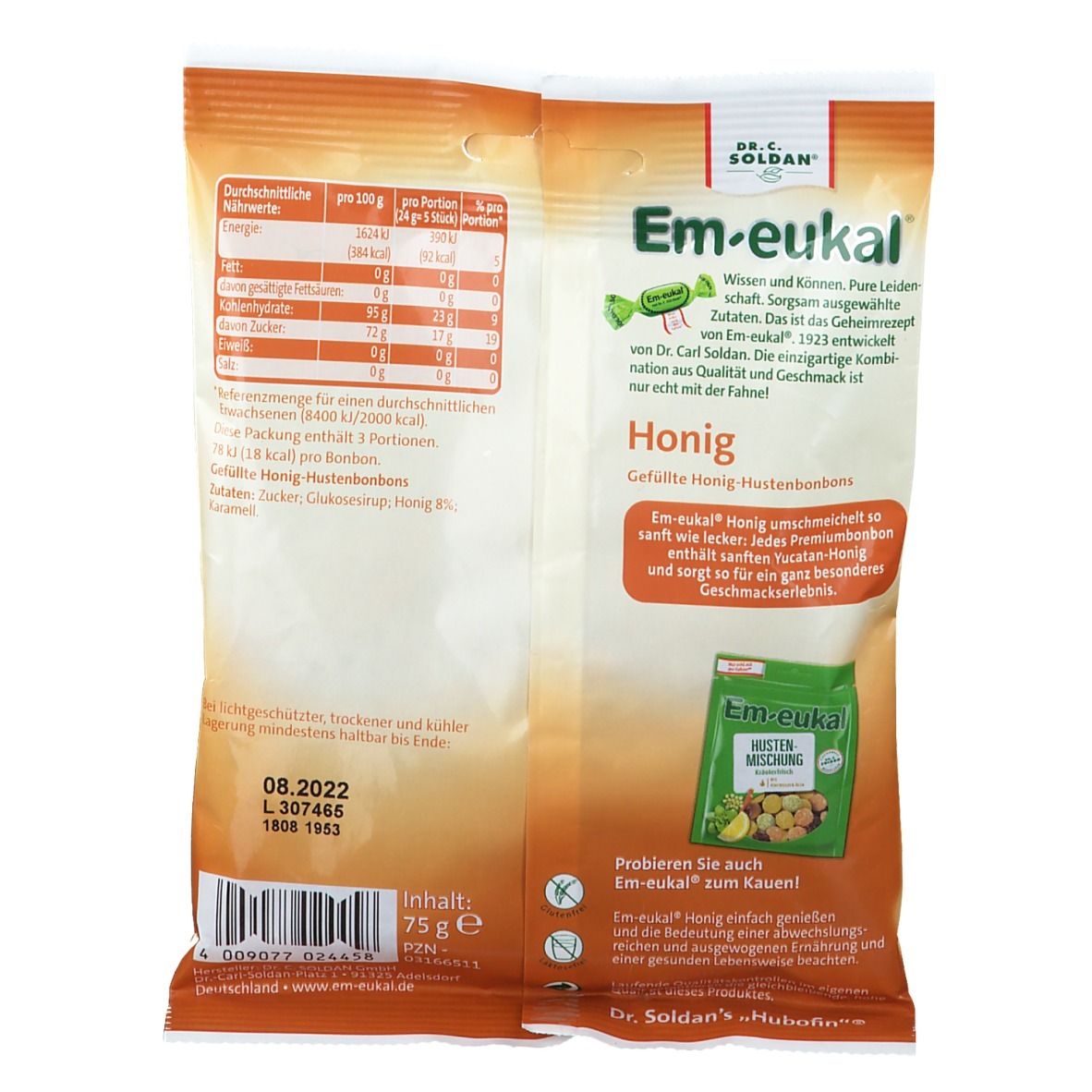 Em-eukal® Miel fourré au sucre