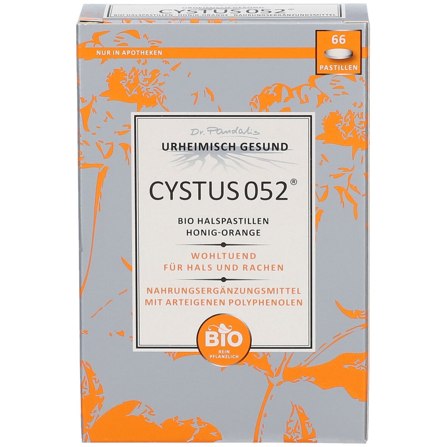 Dr. Pandalis Cystus 052® Bio Halspastillen – Honig-Orange