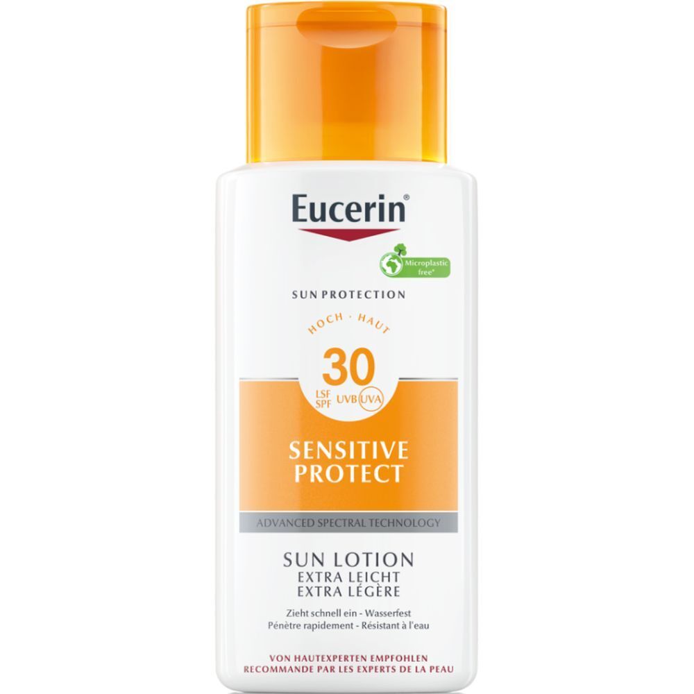 Eucerin® Sensitive Protect Sun Lotion Extra Light LSF 30 – hoher Sonnenschutz pflegt empfindliche Haut