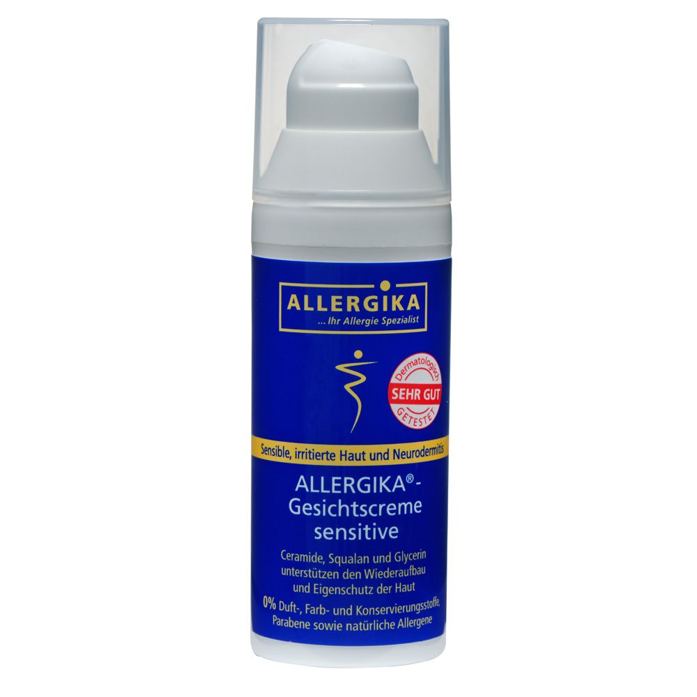 ALLERGIKA® Gesichtscreme sensitive - Reizlindernde, barrierestärkende Gesichtspflege für sensible, trockene, irritierte, allergische Haut