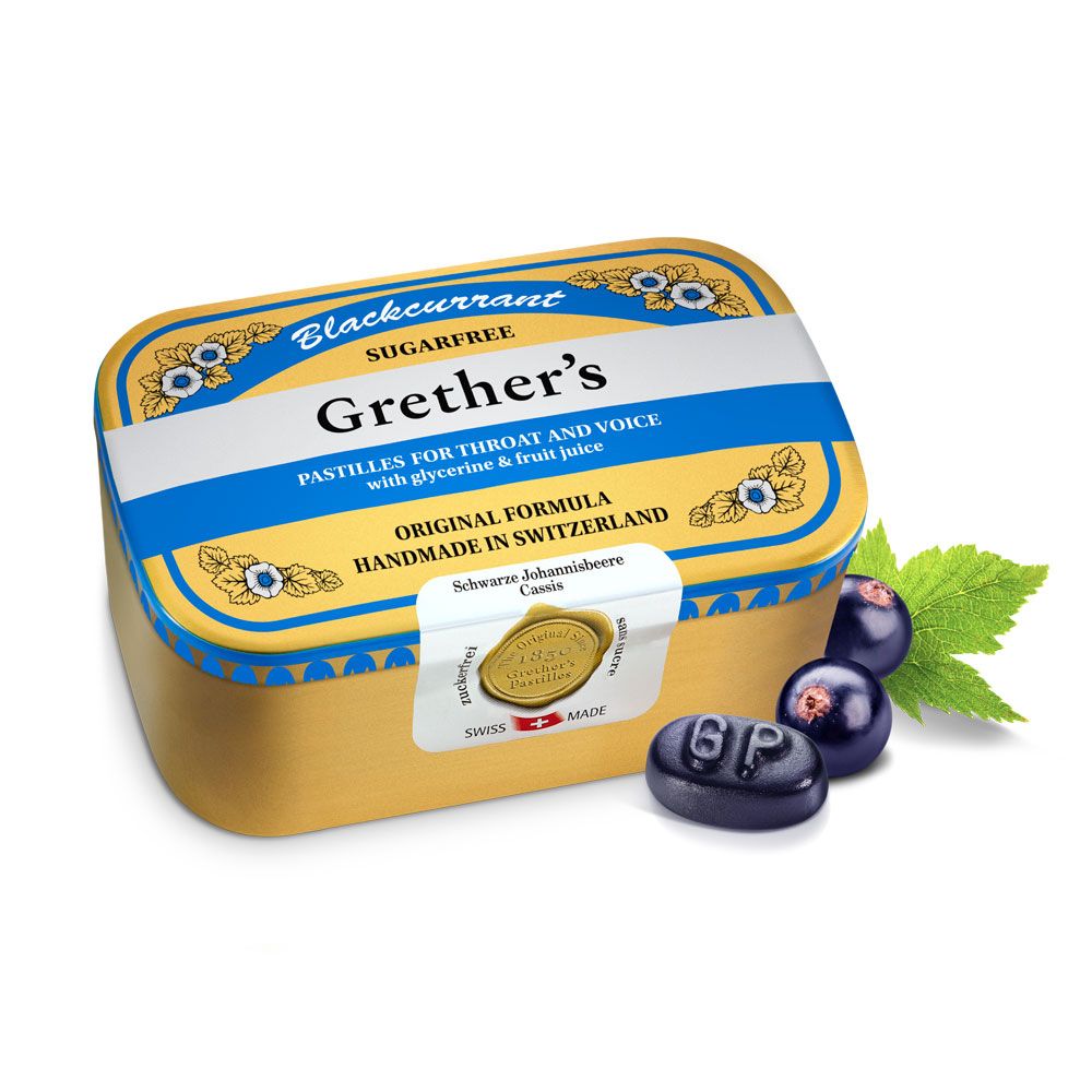 Grethers Blackcurrant Pastilles sans sucre