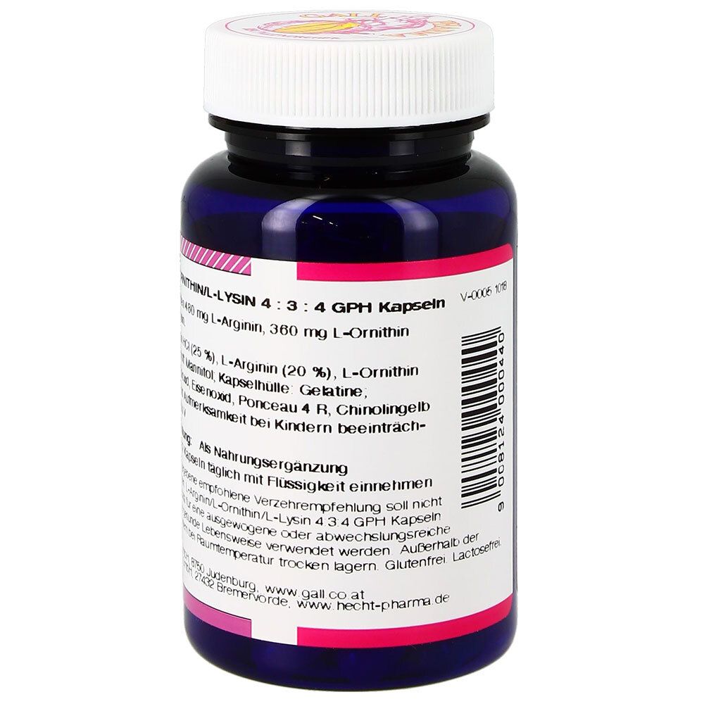 GALL PHARMA L-Arginin/L-Ornithin/L-Lysin 4:3:4 GPH Kapseln