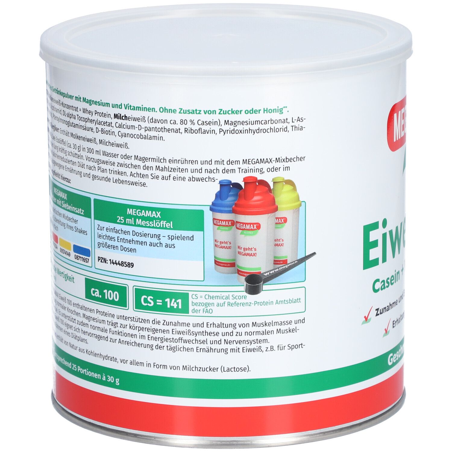 MEGAMAX Nutrition Eiweiß 100, Proteine In Polvere Gusto Neutro, 400g Per Frullati E Integratori