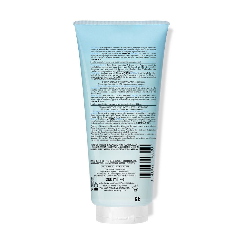 LA ROCHE POSAY LIPIKAR SURGRAS Douche-crème
