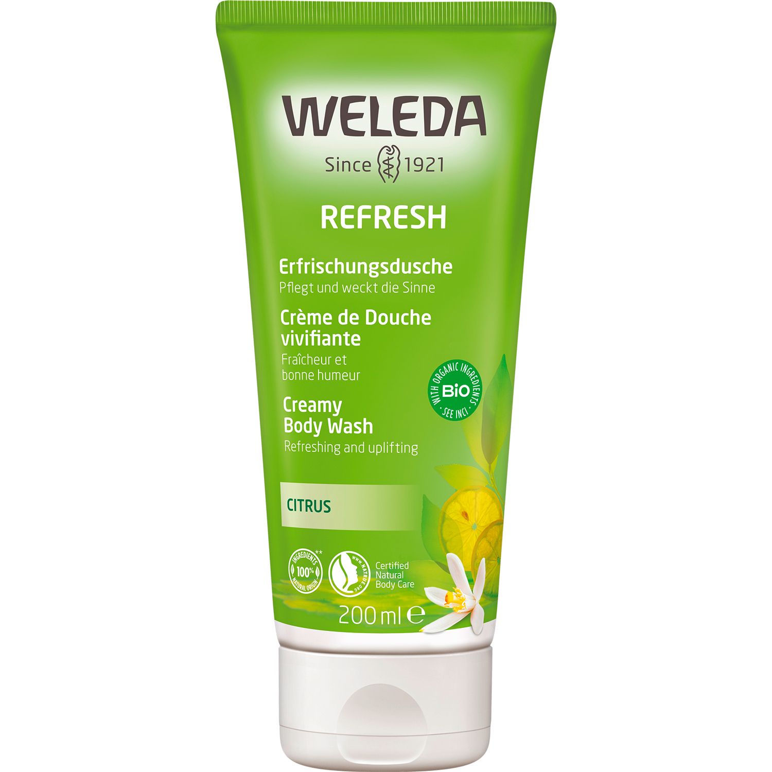 Weleda Refresh Erfrischungsdusche Citrus - milde, schonende Reinigung, pflegt & belebt den Körper