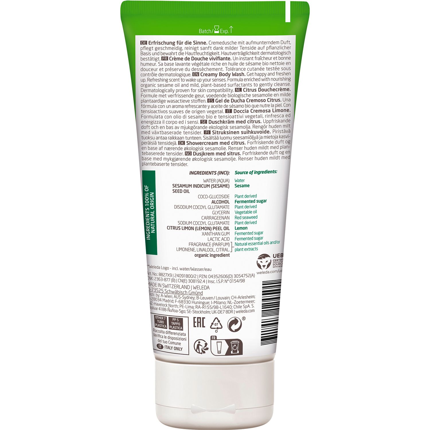 Weleda Refresh Erfrischungsdusche Citrus - milde, schonende Reinigung, pflegt & belebt den Körper