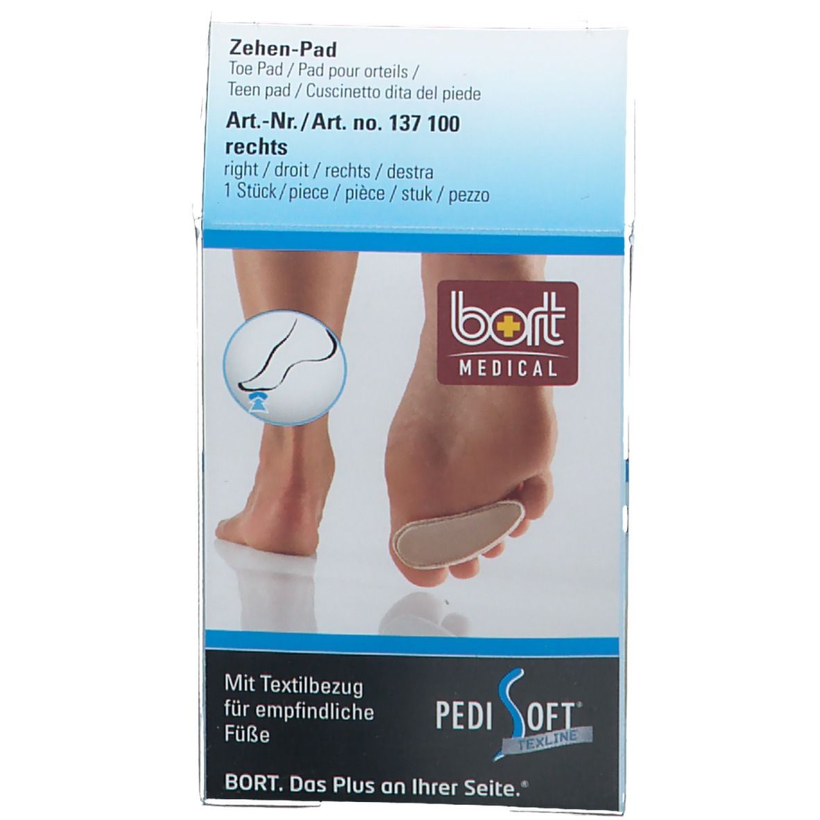 BORT PediSoft® TexLine coussinet d'orteil droit