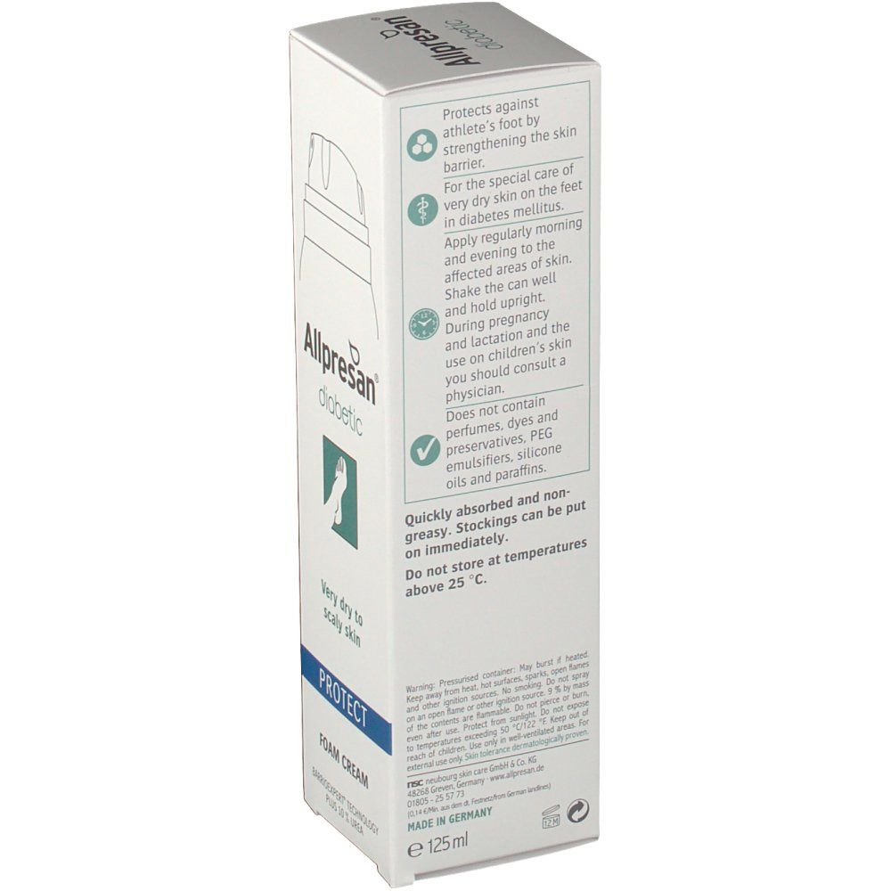 Allpresan® diabetic Original Mousse-Crème PROTECT Peau très sèche à squameuse