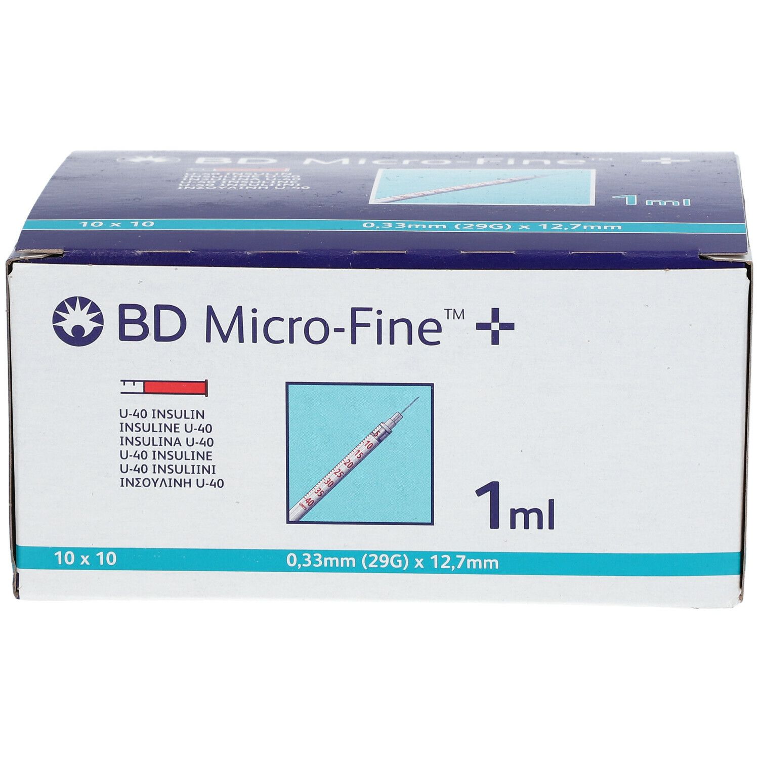 BD Micro-Fine™+ U 40 Seringues à insuline 12,7 mm