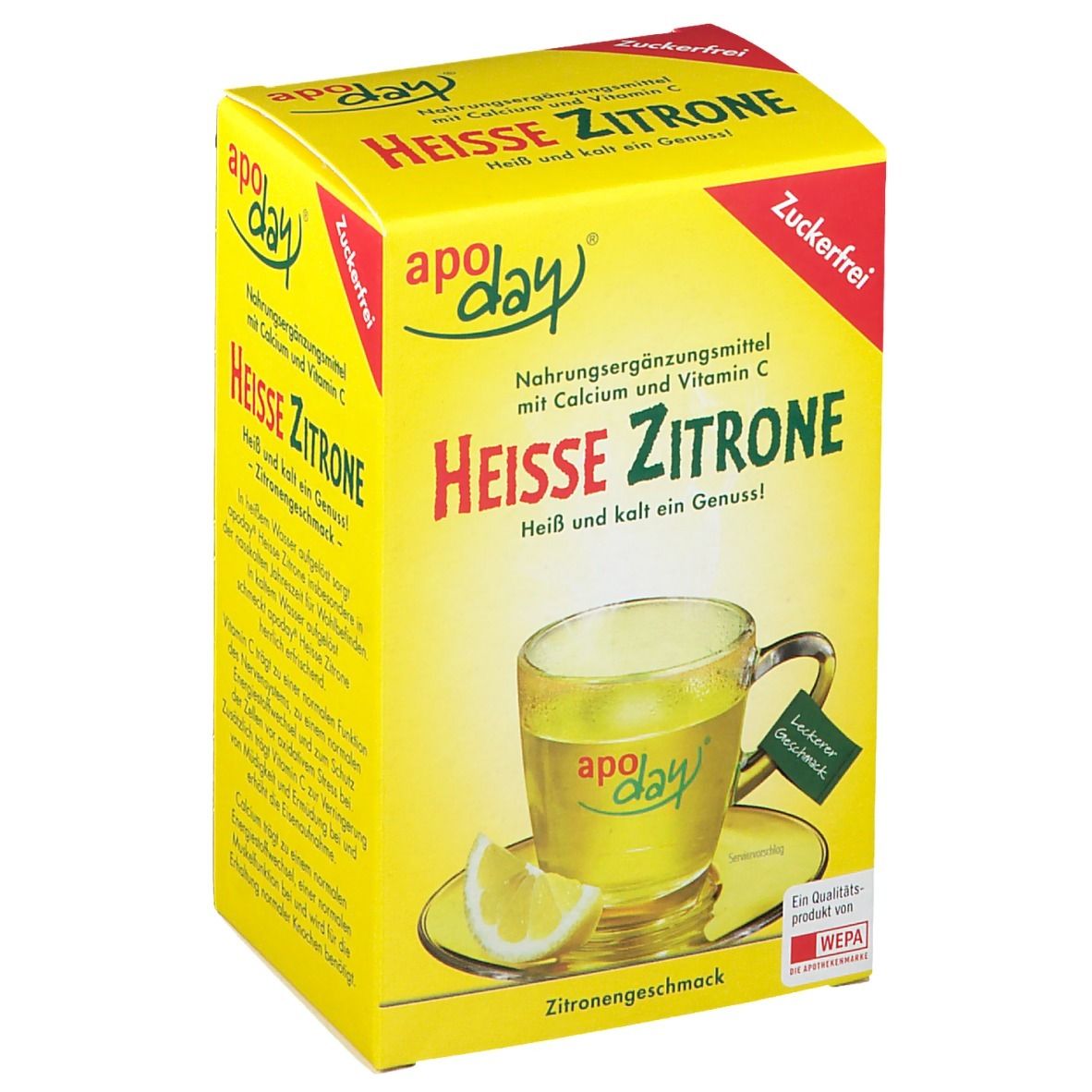 apoday® Heisse Zitrone Vitamin C und Calcium zuckerfrei Pulver