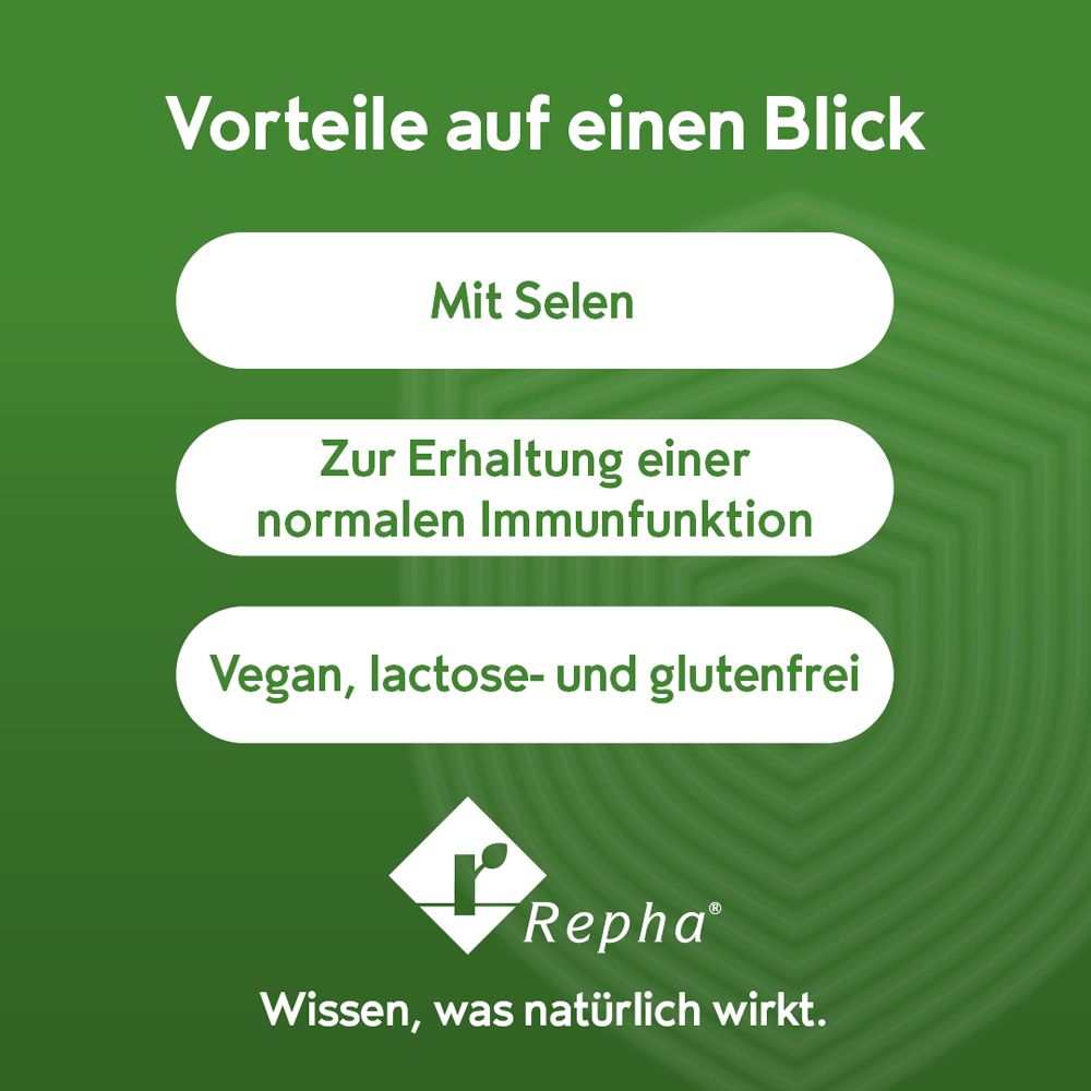 REPHALYSIN® C : Avantages : Avec sélénium, pour une fonction immunitaire normale, végétalien, sans lactose ni gluten.