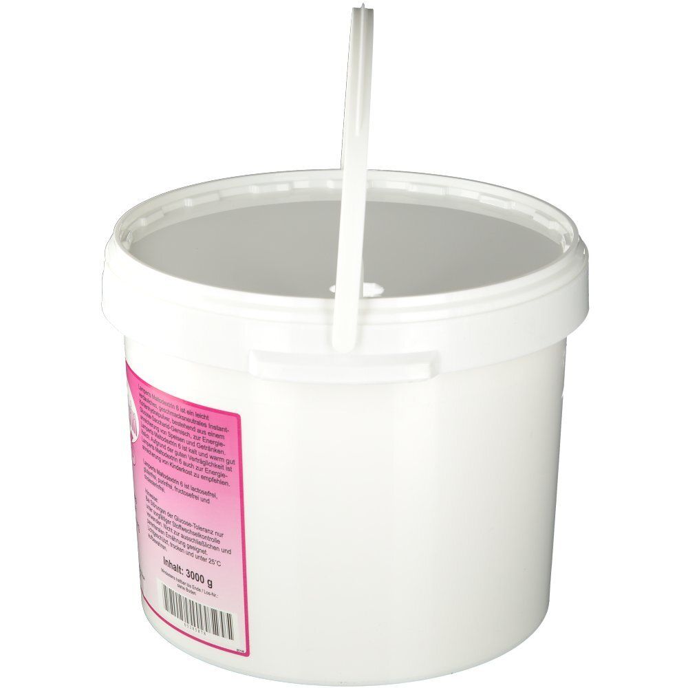Seau blanc avec couvercle et poignée relevée. Autocollant avec informations sur le produit. Contenu : 3000 g.