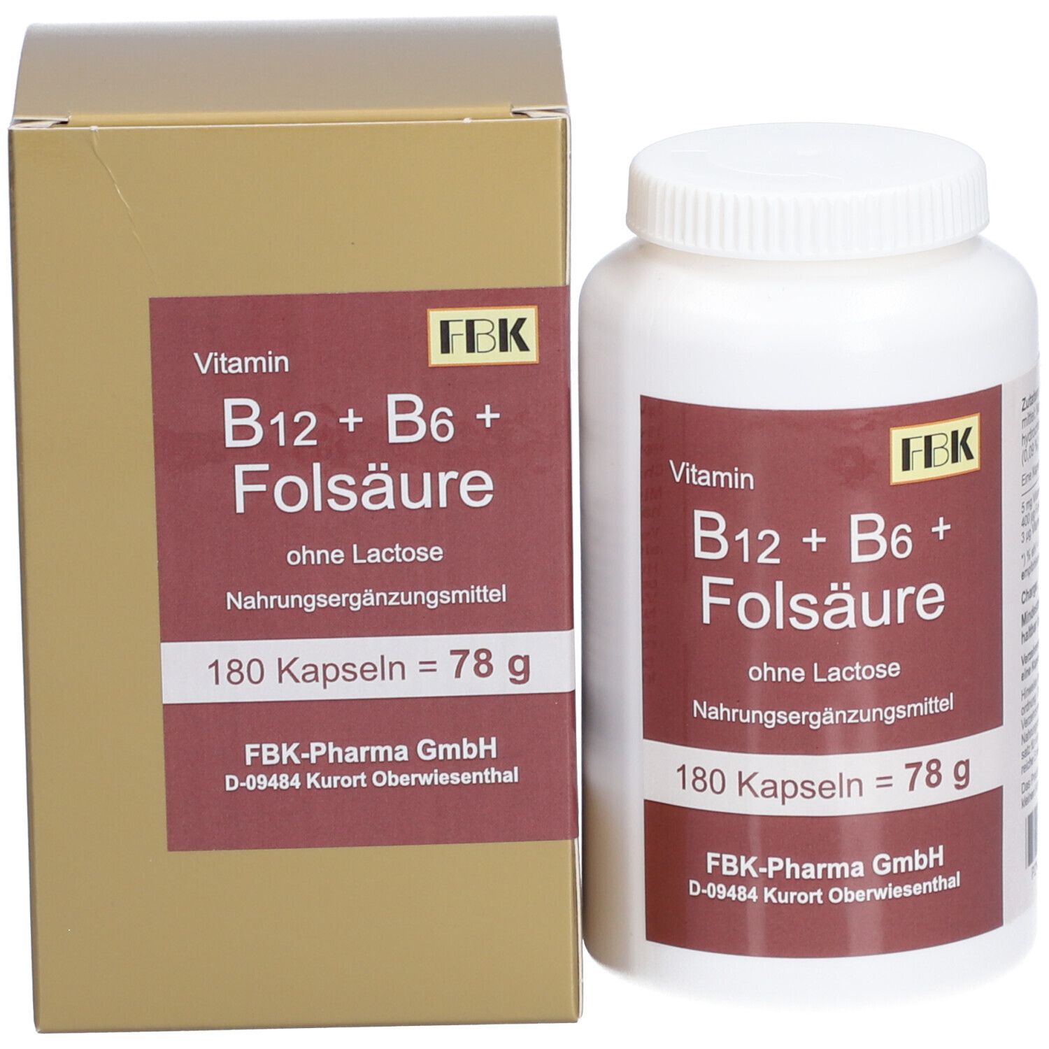 Vitamin B12 + B6 + Folsäure ohne Lactose
