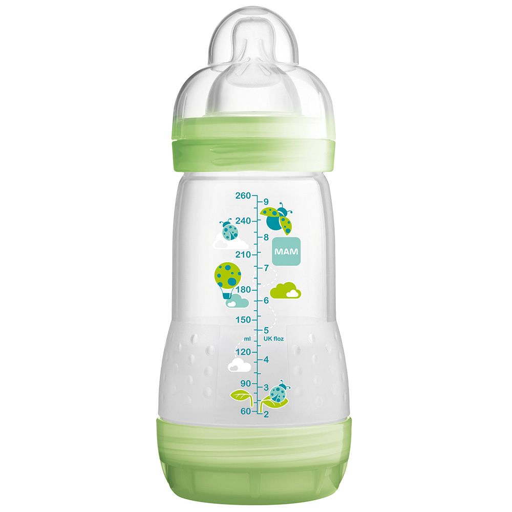 MAM Easy Start Biberon anti-coliques 260ml avec MAM Tétine en silicone 1, 0 mois et +