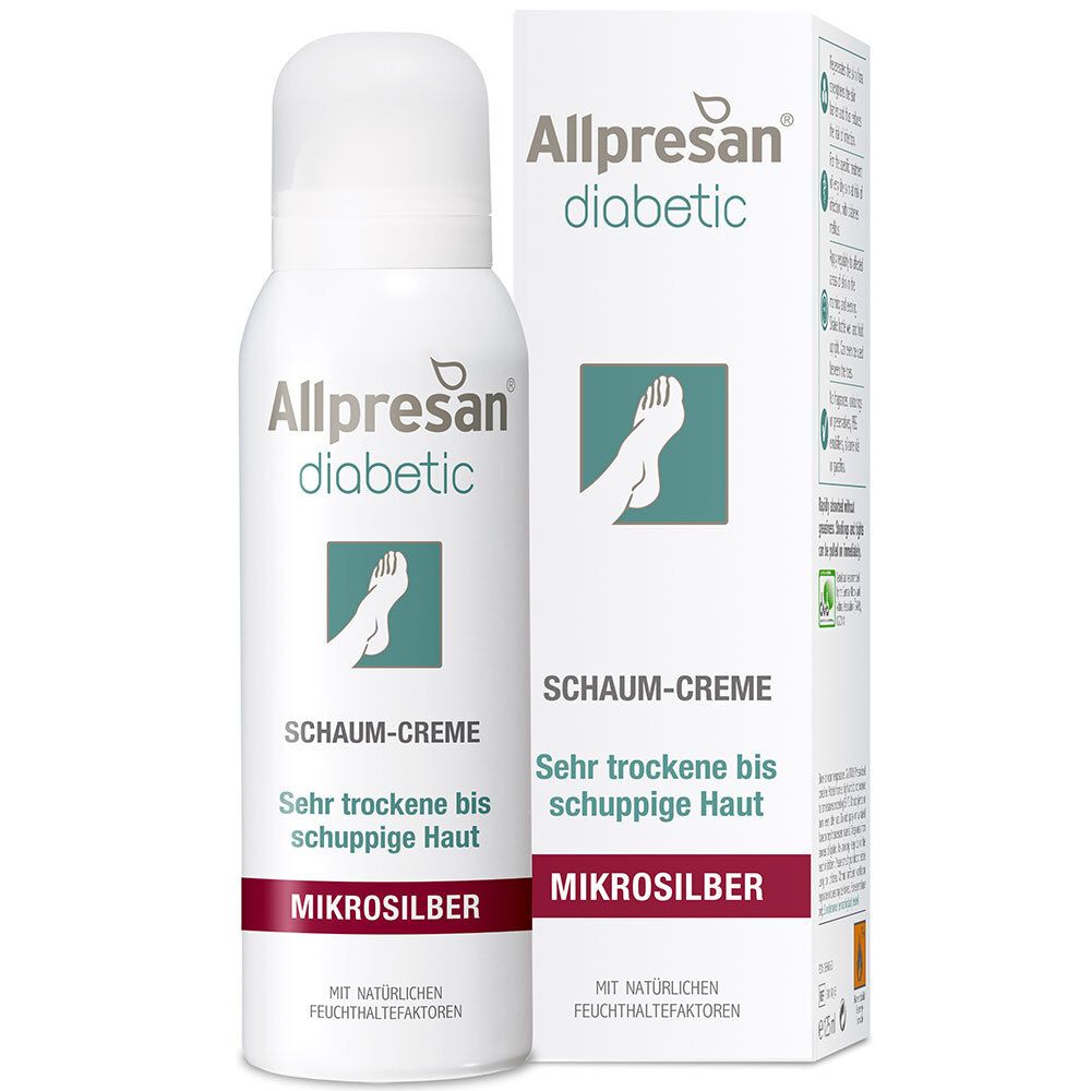 Allpresan® diabetic Original Crème de mousse MIKROSILBER Peau très sèche à squameuse
