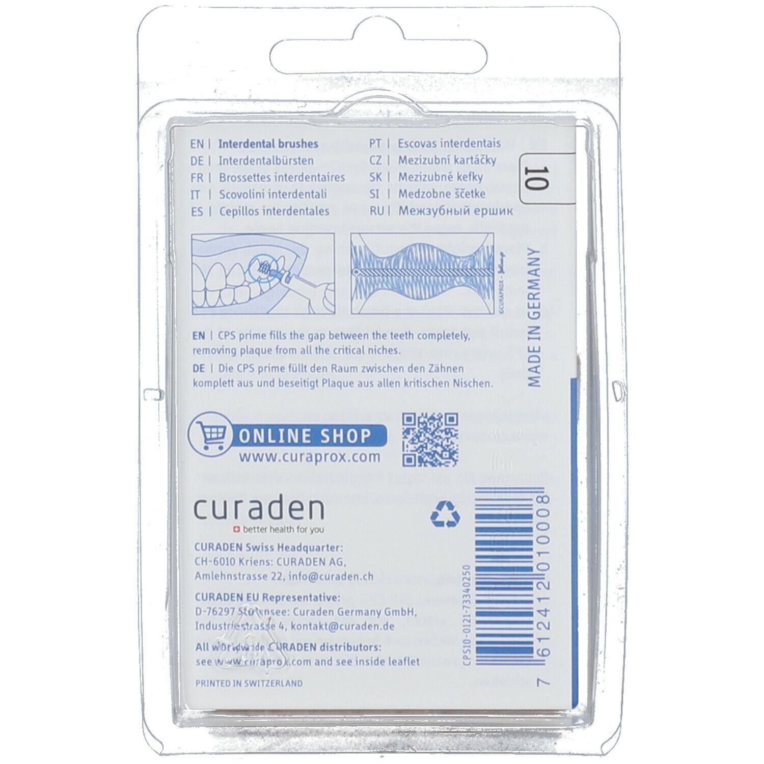 Curaprox® Interdentalbürsten CPS 10 regular 1,0 - 2,2 mm
