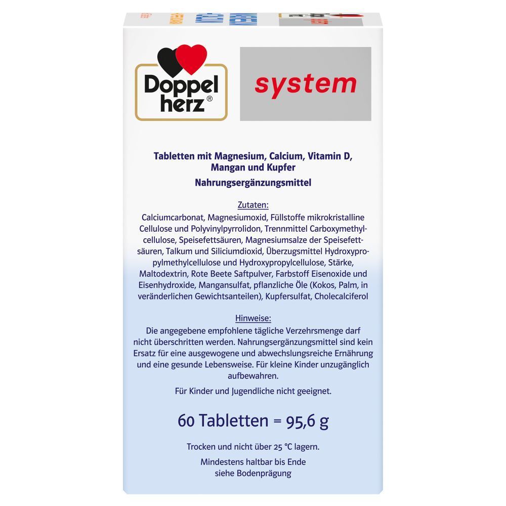 Doppelherz® system MAGNESIUM + CALCIUM + KUPFER UND MANGAN