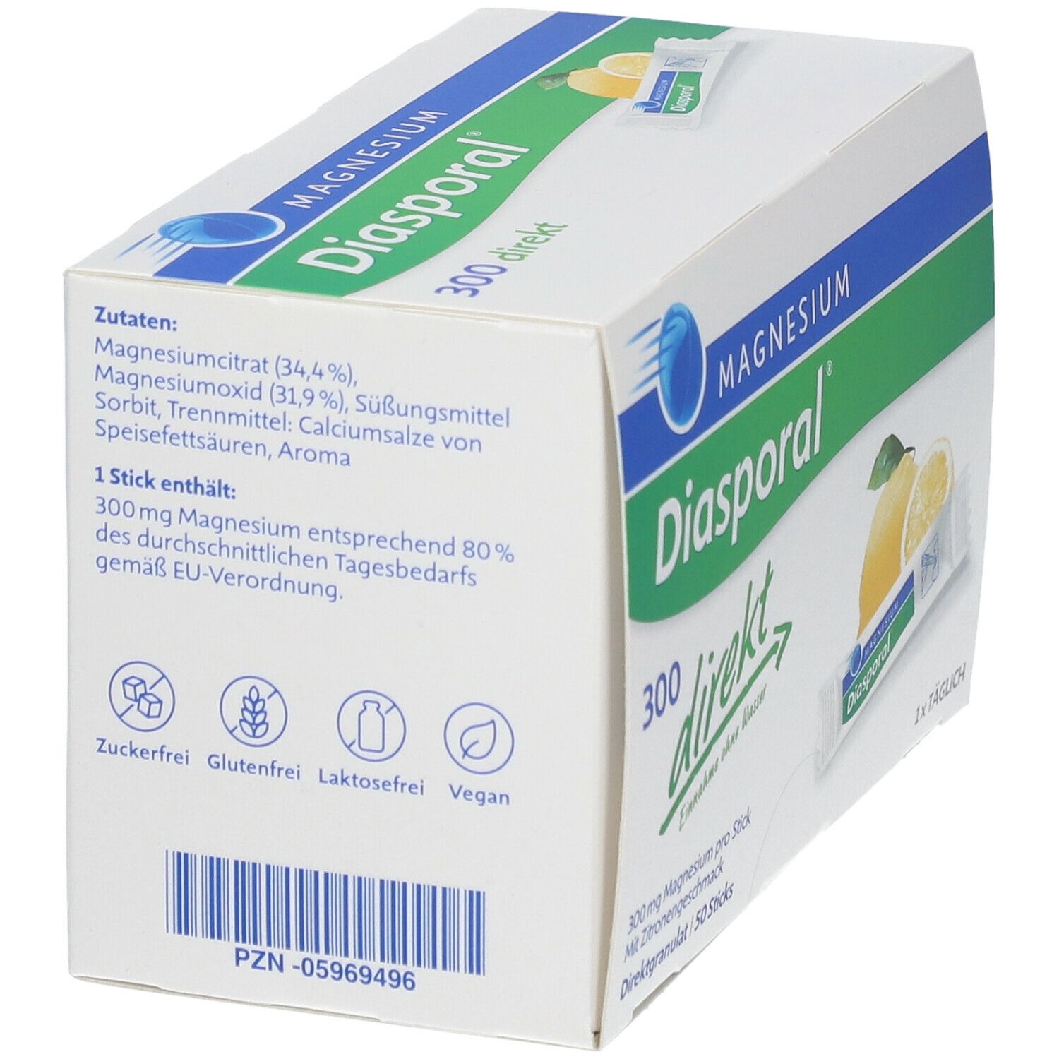 Magnesium Diasporal® 300 direkt Zitrone