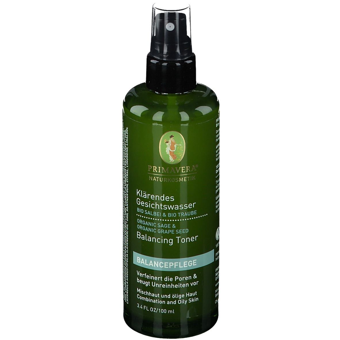 PRIMAVERA® Lotion Tonique faciale clarifiante Sauge Bio & Raisin  Bio