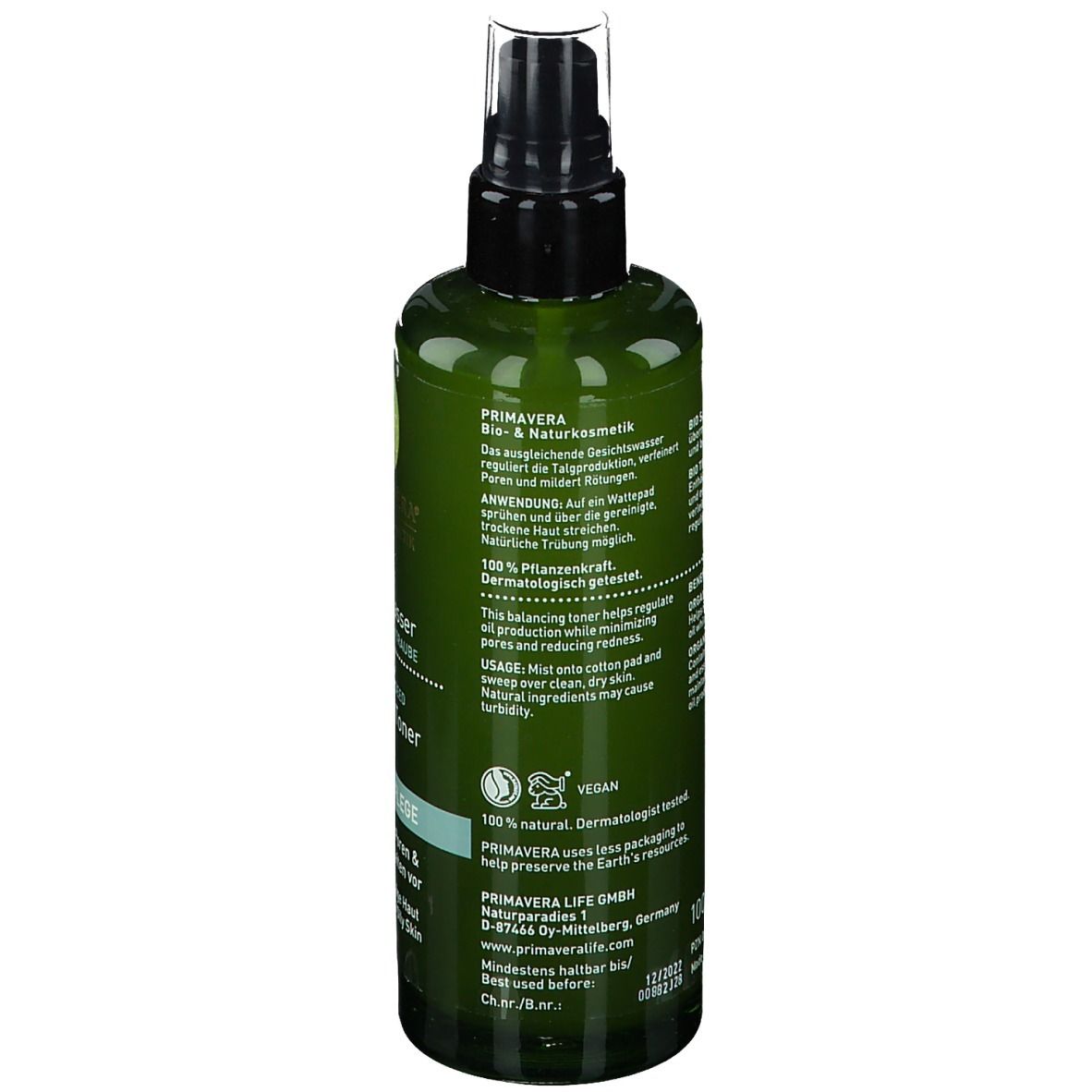 PRIMAVERA® Lotion Tonique faciale clarifiante Sauge Bio & Raisin  Bio