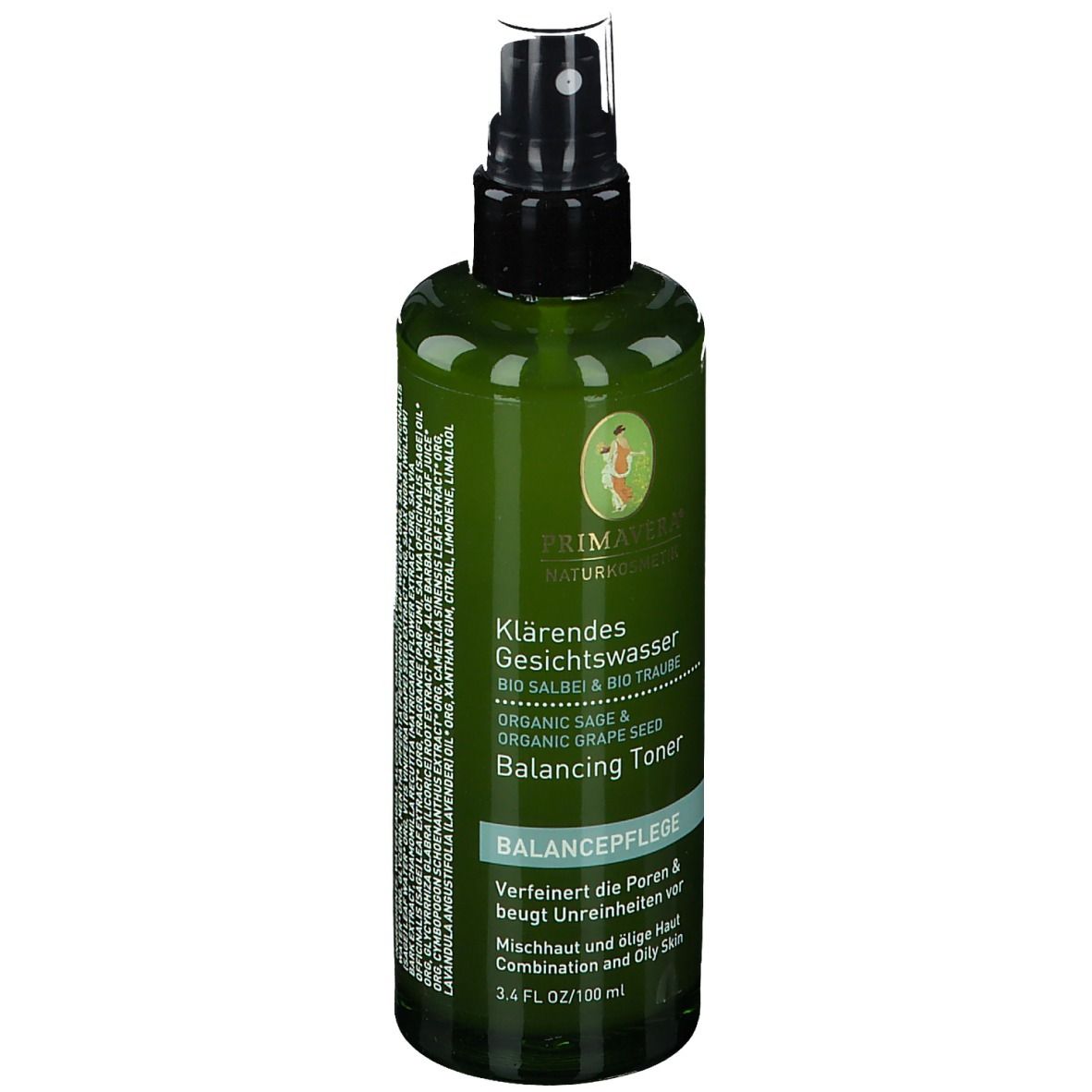 PRIMAVERA® Lotion Tonique faciale clarifiante Sauge Bio & Raisin  Bio