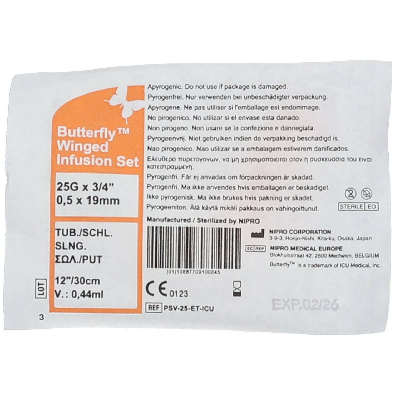 Butterfly™ Canule 25G 3 3/4" 0.5 x 19 mm