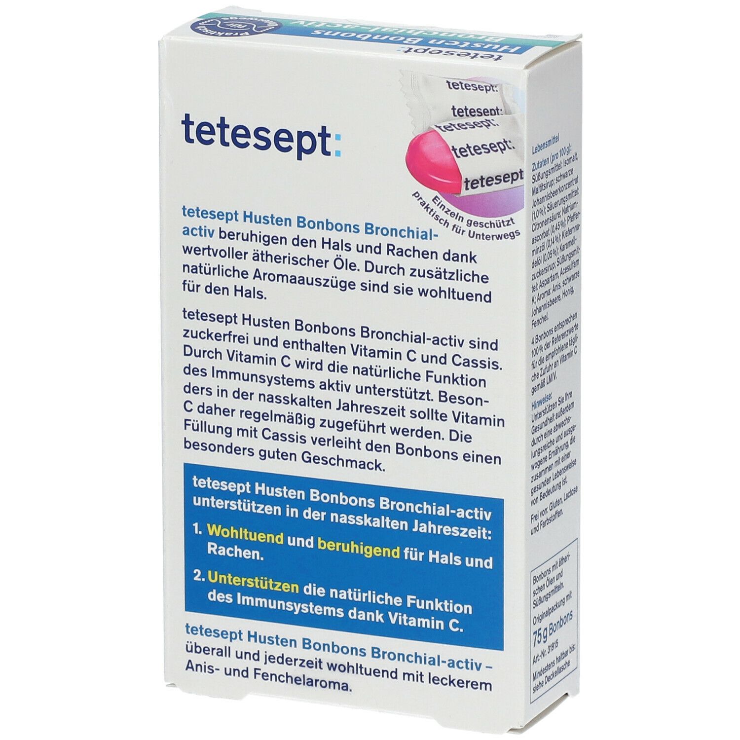 tetesept® Bonbons toux Bronchial-activ sans sucre