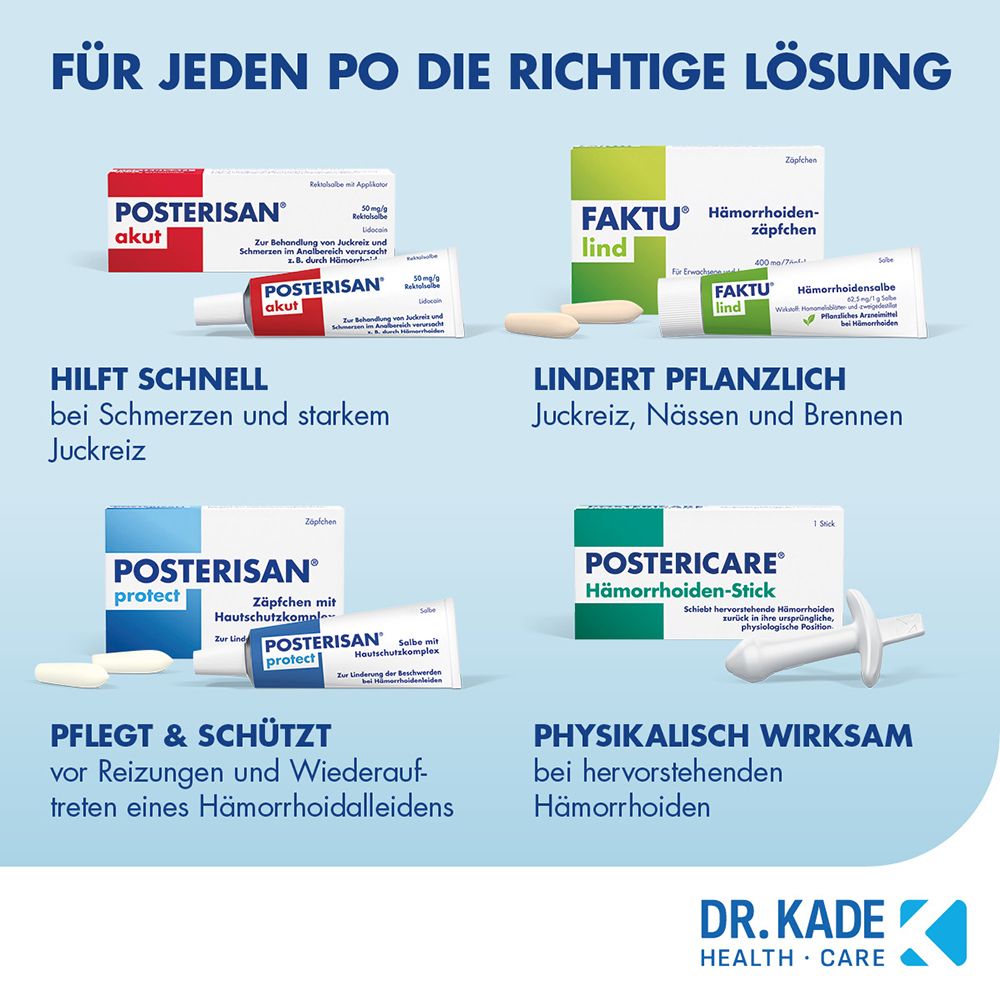 Gamme Posterisan: Akut, protect, Faktu lind, Faktu, Postericare.