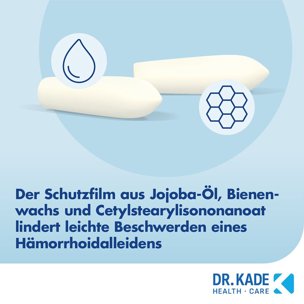 Film protecteur à base d'huile de jojoba et de cire d'abeille soulage les légers symptômes d'hémorroïdes.