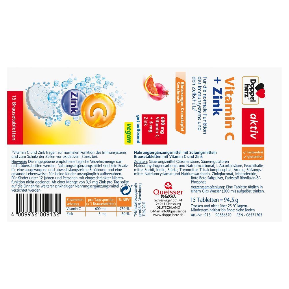 Doppelherz® aktiv Vitamin C + Zink Brausetabletten