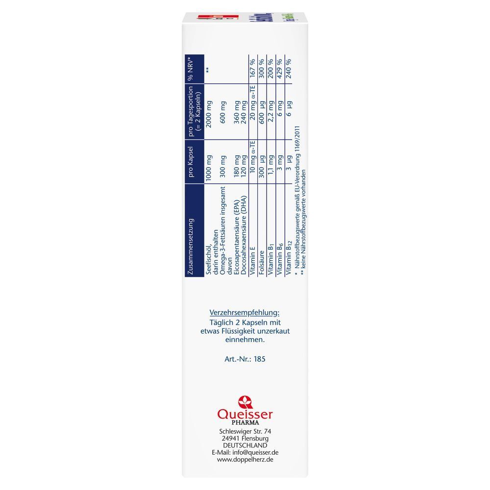 Doppelherz® aktiv Seefischöl Omega-3 1000 mg + Folsäure + B1 + B6 + B12 Kapseln