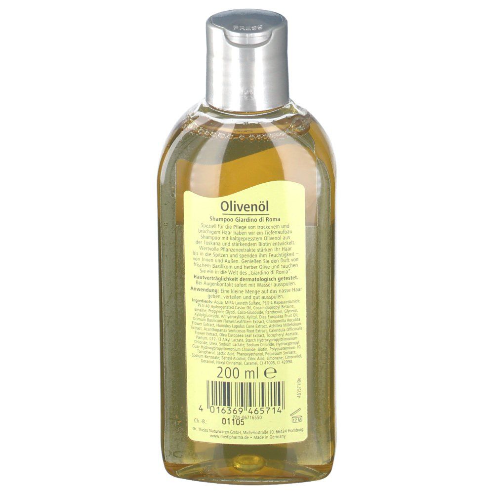 medipharma cosmetics Olivenöl Shampoo Giardino di Roma, Tiefenaufbau