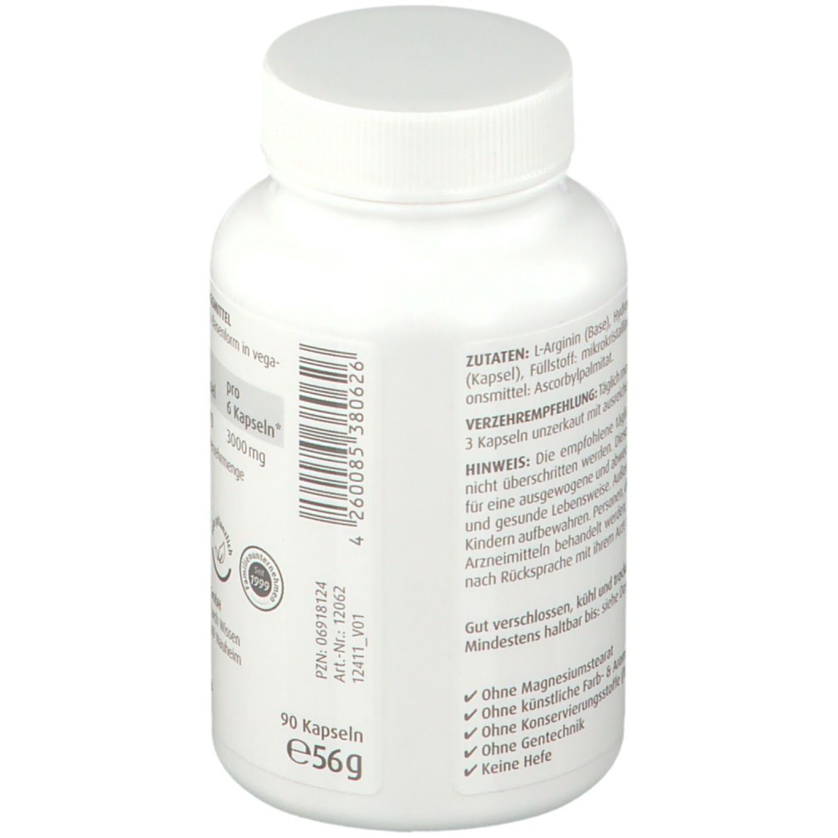 L Arginine Capsules 500 mg ZeinPharma