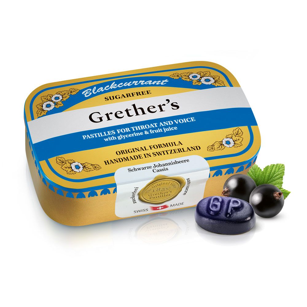 BLACKCURRANT Grether´s Pastilles sans sucre au cassis