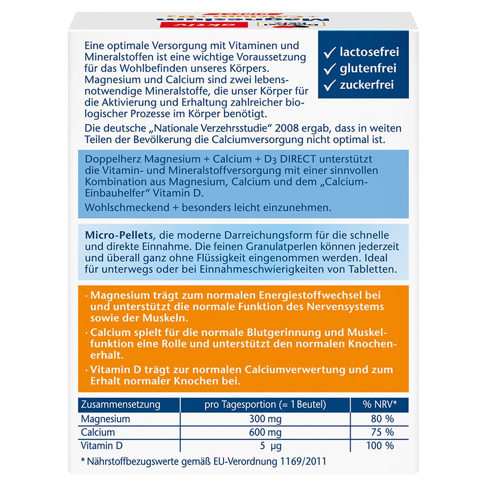 Doppelherz® aktiv Magnesium + Calcium + D3 DIRECT Micro-Pellets