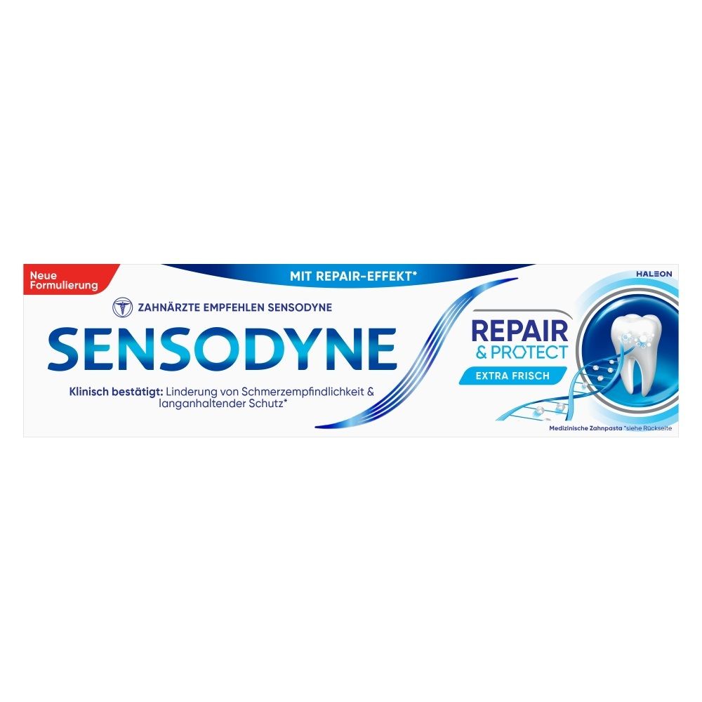Sensodyne Repair & Protect Zahnpasta mit Repair-Effekt.
