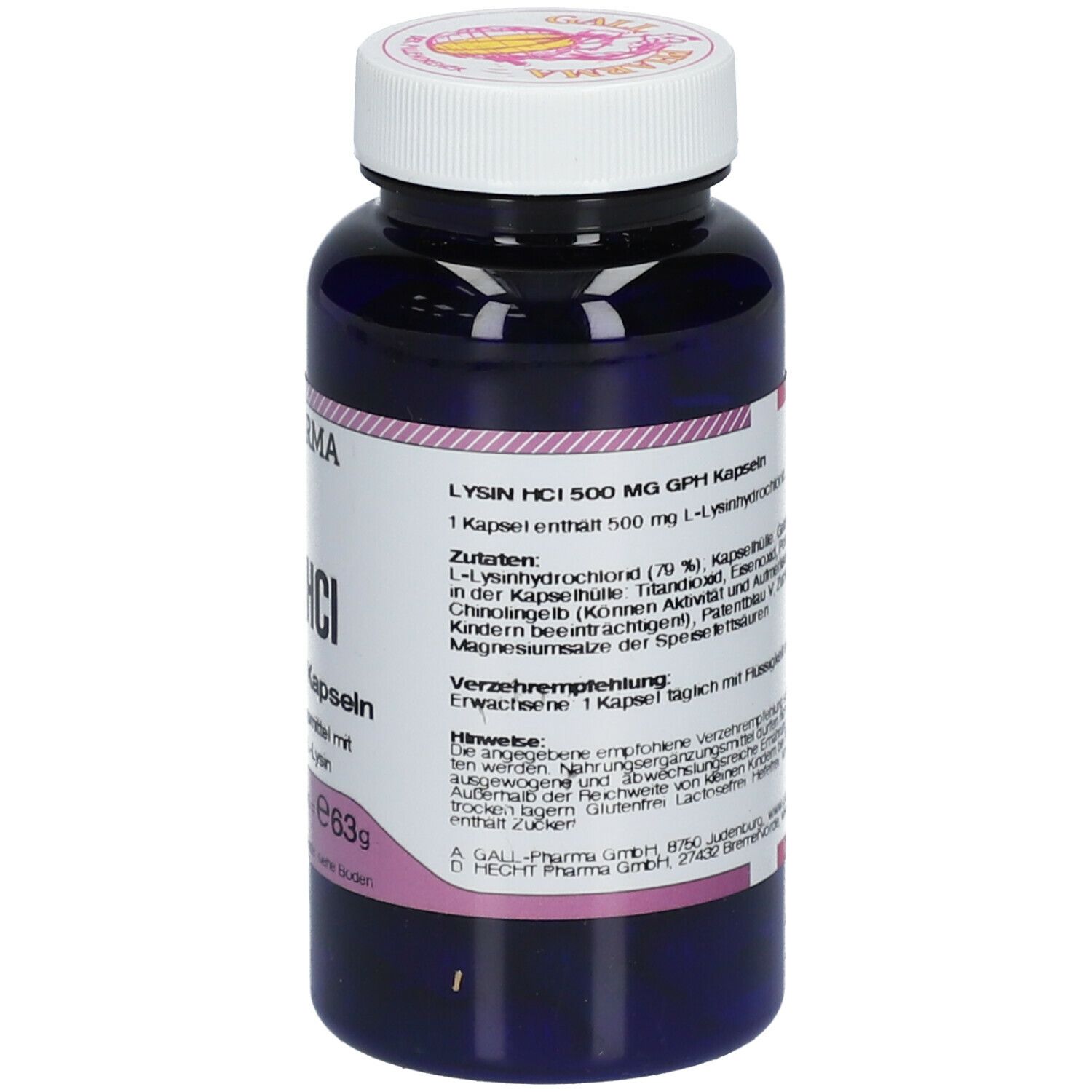 GALL PHARMA Lysine HCl 500 mg GPH Capsules