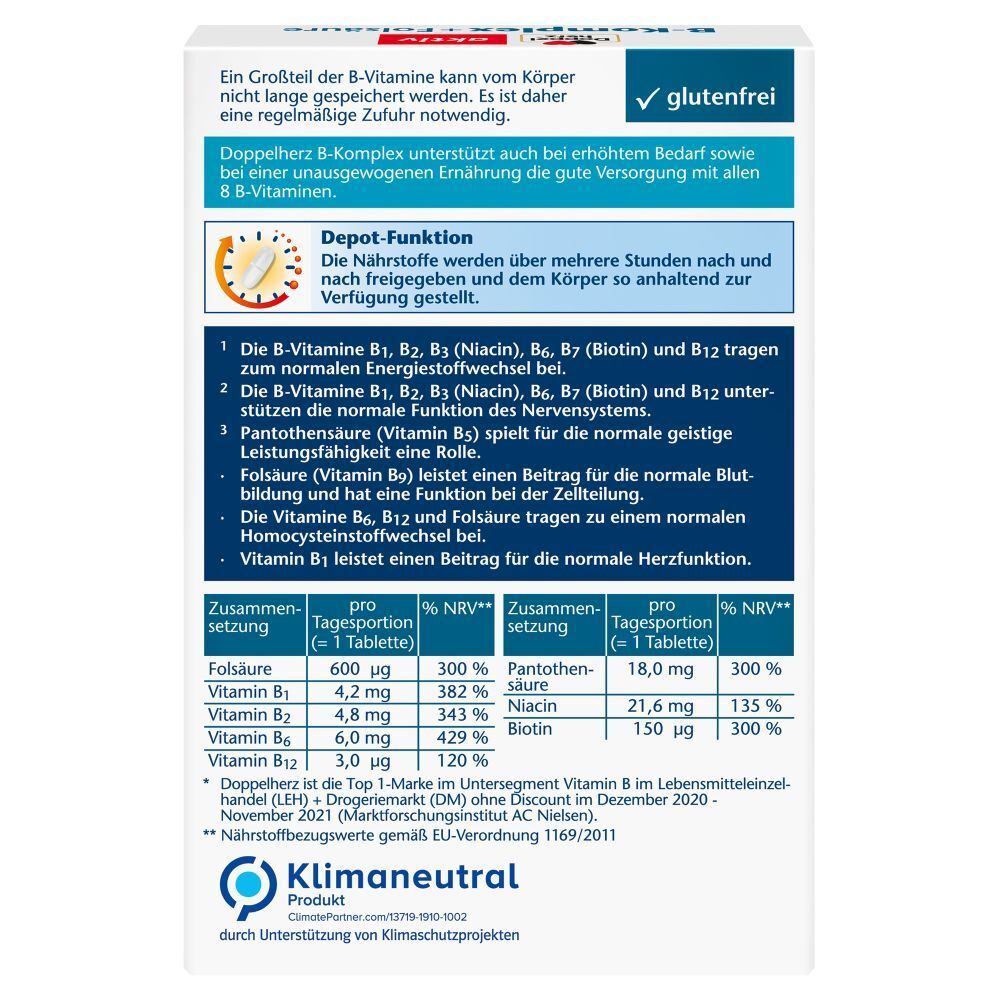 Doppelherz® aktiv B-Komplex + Folsäure DEPOT Tabletten