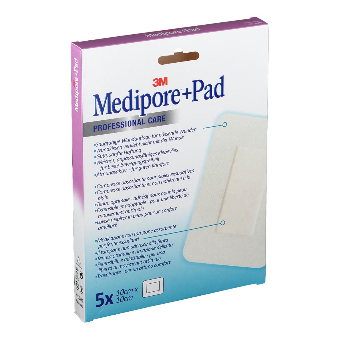 3M Medipore + Pad Pansement stérile avec compresse 10 x 10 cm