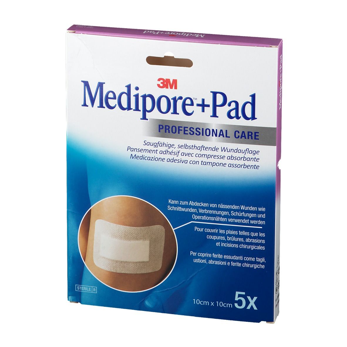 3M Medipore + Pad Pansement stérile avec compresse 10 x 10 cm